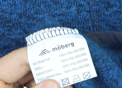 Möberg Men's Blue Full Zip Fleece Sweatshirt Size M