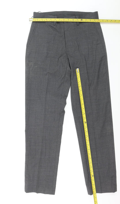 Marks and Spencer Men's Charcoal Grey Regular Fit Dress Trousers 30in Waist