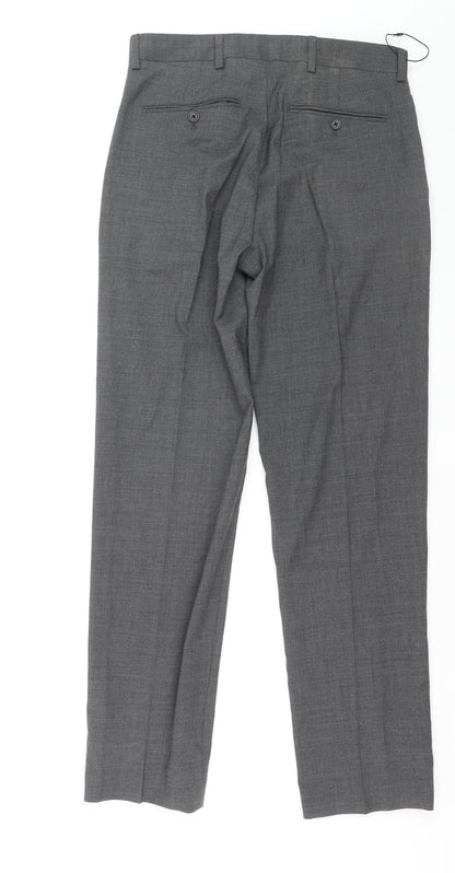 Marks and Spencer Men's Charcoal Grey Regular Fit Dress Trousers 30in Waist