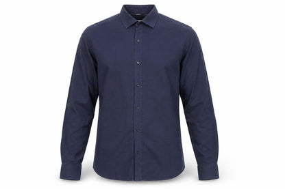 Reiss Men's Navy Slim Fit 100% Cotton Long Sleeve Dress Shirt Size L
