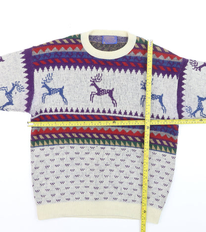 Pendleton Men's Multicoloured Wool Fair Isle Reindeer Jumper L