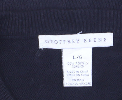 Geoffrey Beene Men's Black Argyle Acrylic Pullover Jumper L