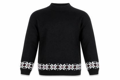 Morgan Square Men's Black Medium Fair Isle High Neck Jumper