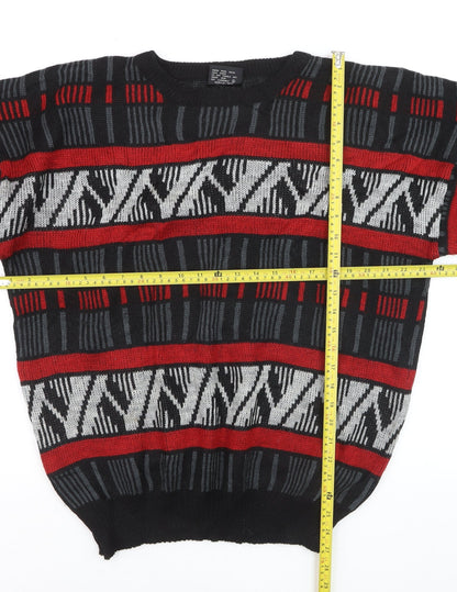 Mark Elliot Men's Multicoloured Geometric Knit Jumper XL Wool Blend