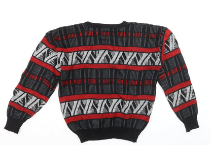 Mark Elliot Men's Multicoloured Geometric Knit Jumper XL Wool Blend