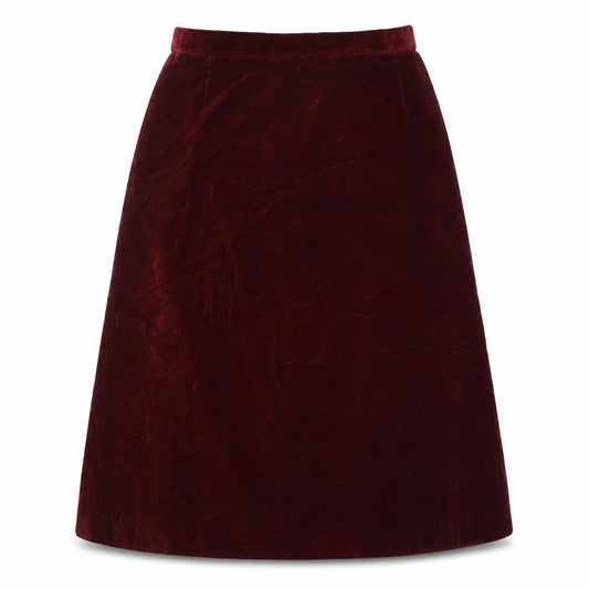 Marks and Spencer Womens Red Velvet A-Line Skirt Size 14