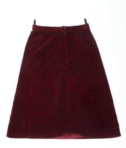 Marks and Spencer Womens Red Velvet A-Line Skirt Size 14