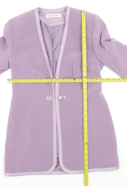 Jacques Vert Women's Purple Size 10 Longline Blazer Jacket