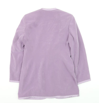 Jacques Vert Women's Purple Size 10 Longline Blazer Jacket