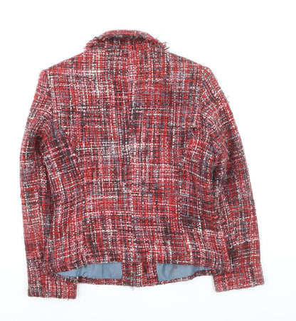 Briggs Petite Red Bouclé Single-Breasted Blazer Women's Size 4