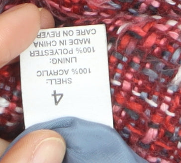 Briggs Petite Red Bouclé Single-Breasted Blazer Women's Size 4