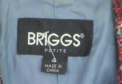 Briggs Petite Red Bouclé Single-Breasted Blazer Women's Size 4