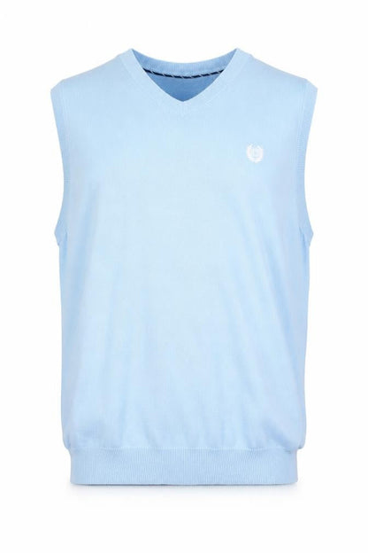 Chaps Men's Blue Cotton V-Neck Sleeveless Knit Vest M