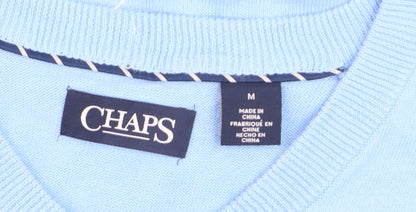 Chaps Men's Blue Cotton V-Neck Sleeveless Knit Vest M