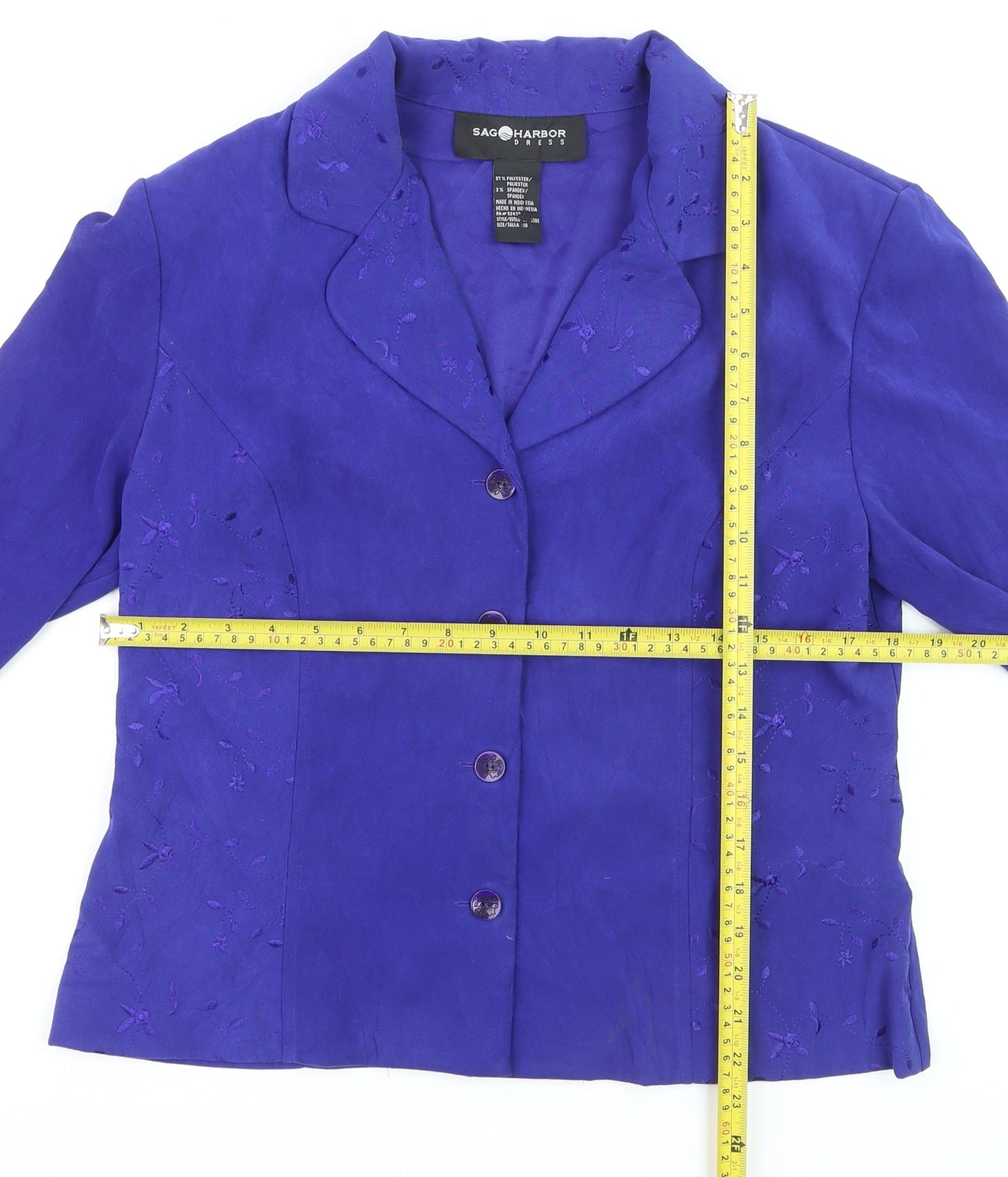 Sag Harbor Women Purple Size 14 Regular Blazer Jacket