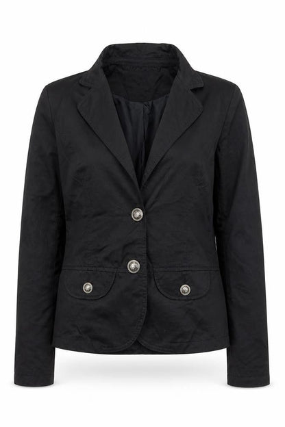 Stunner Women's Black Tailored Two-Button Blazer Jacket Size L