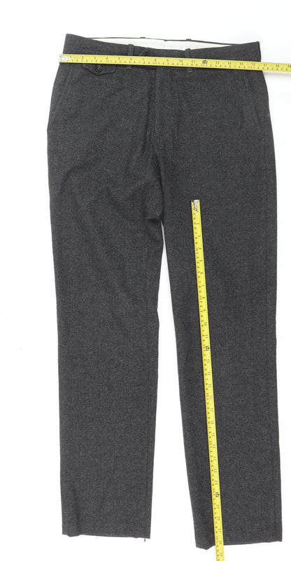 White Stuff Men's Grey Herringbone Chino Trousers 32R