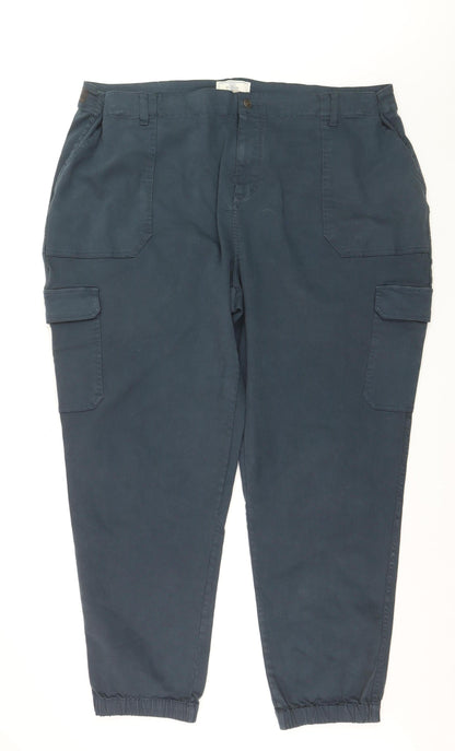 Fat Face Mens Blue Cargo Trousers 24L Regular Fit Cotton Blend