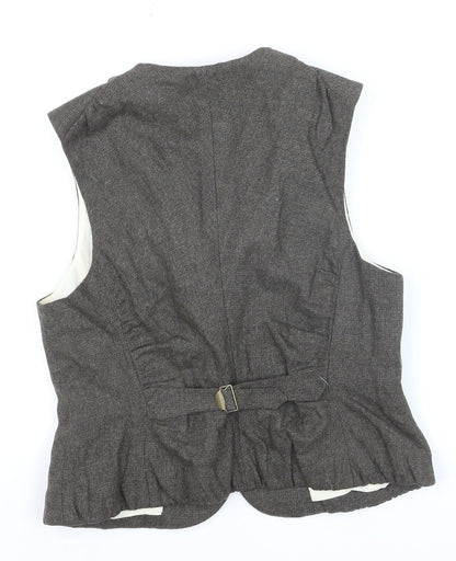 AllSaints Spitalfields Womens Brown Size 14 Wool Blend Suit Waistcoat