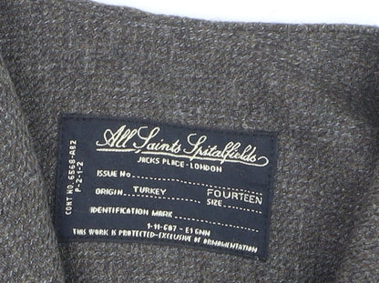 AllSaints Spitalfields Womens Brown Size 14 Wool Blend Suit Waistcoat