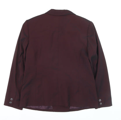Amanda Smith Womens Purple Size 14 Double-Breasted Stretch Suit Jacket