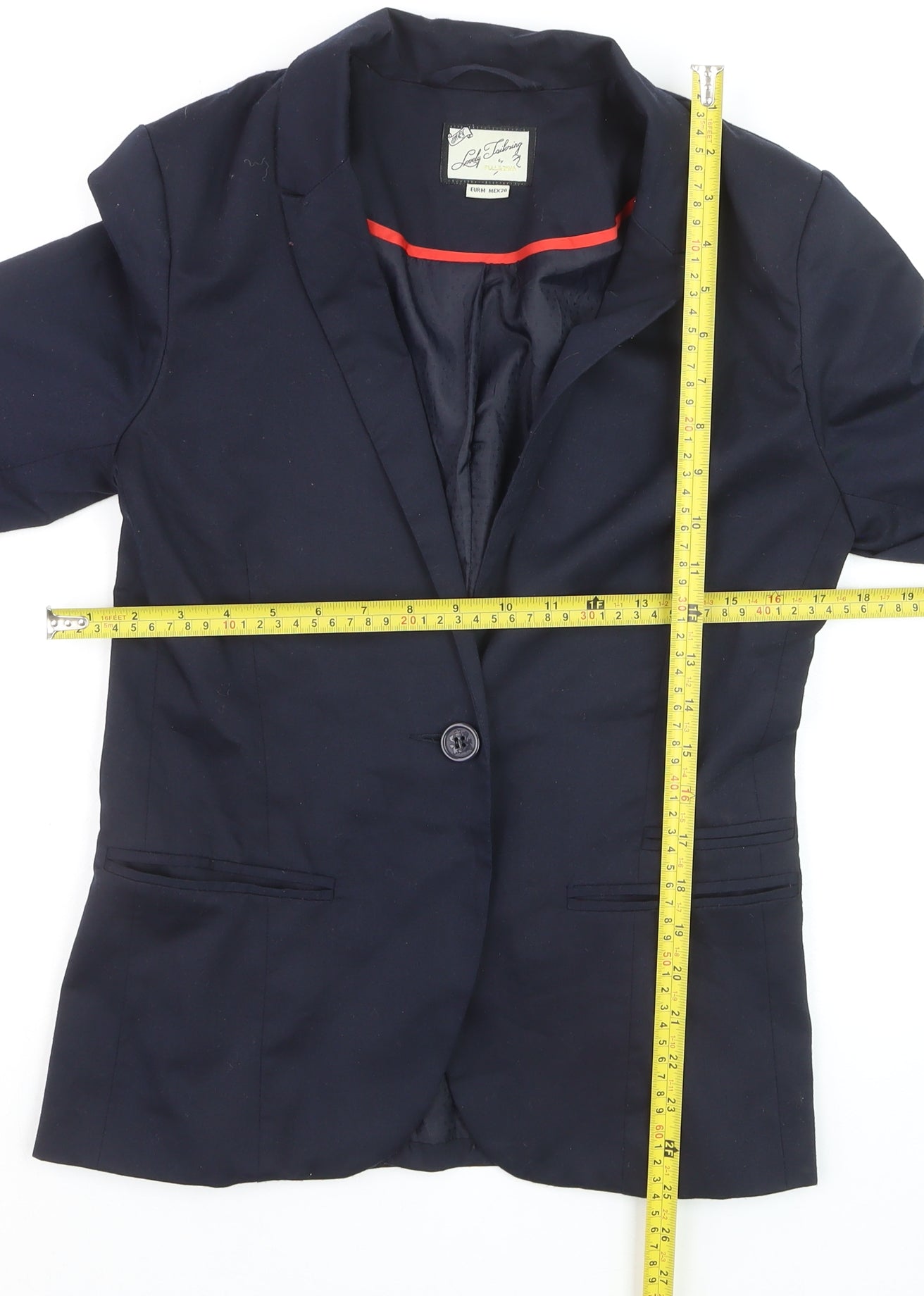 Pull & Bear Women's Navy Blue Slim Fit Blazer Size 10 Single Breasted