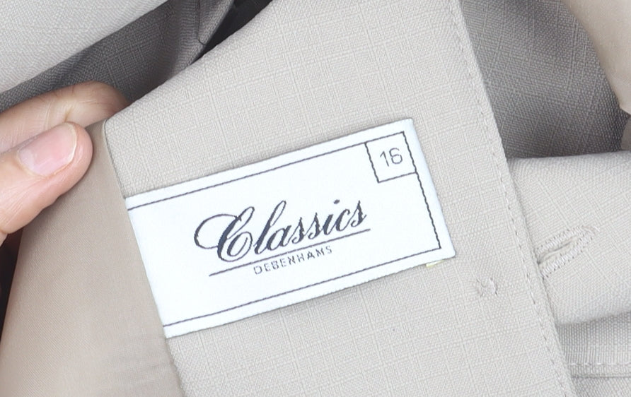 Debenhams Classics Beige Women's Size 16 Single-Breasted Blazer