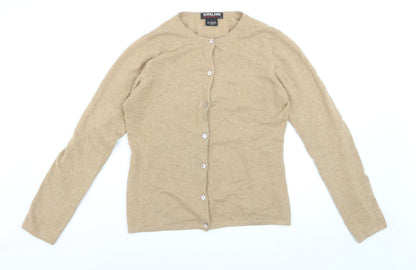 Kirkland Signature Women Beige 100% Cashmere Cardigan L