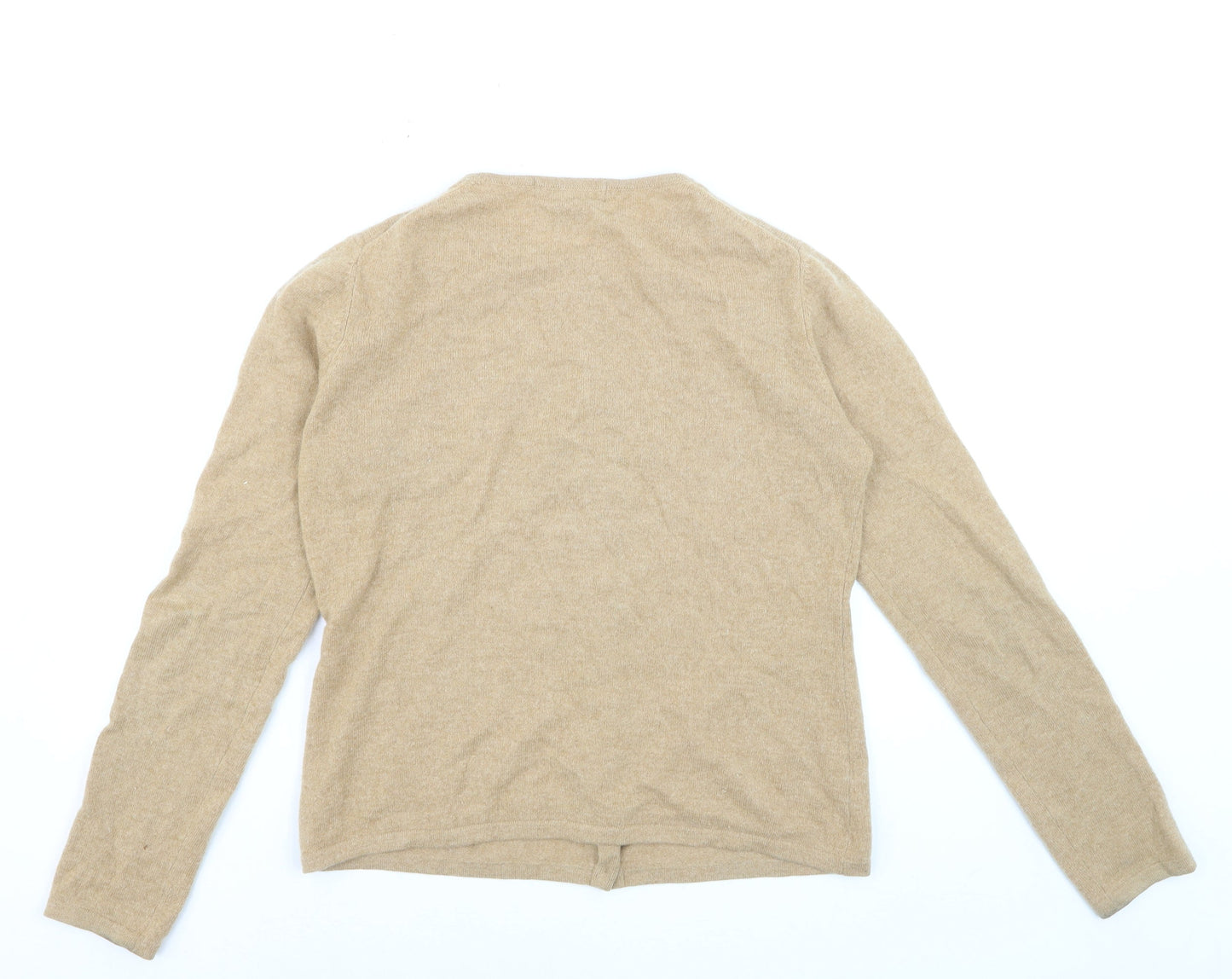 Kirkland Signature Women Beige 100% Cashmere Cardigan L