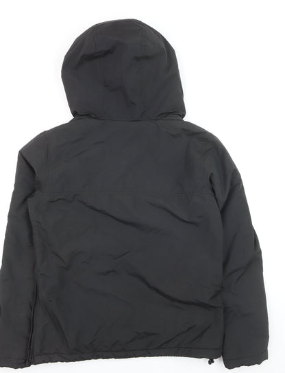 Pull&Bear Men’s Black Hooded Windbreaker Jacket Size S