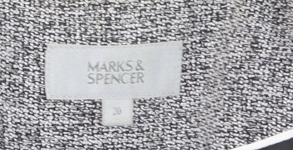 Marks and Spencer Women Grey Tweed Blazer Jacket Size 10 Classic Fit