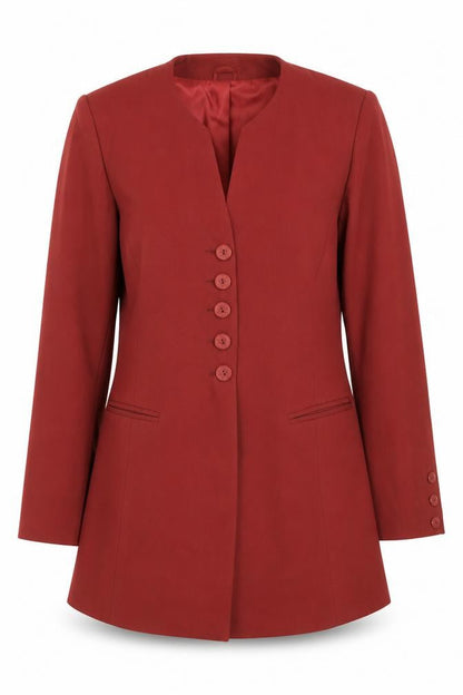 BHS Womens Red Size 12 Long Sleeve Tailored Blazer