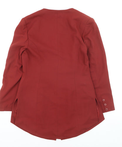 BHS Womens Red Size 12 Long Sleeve Tailored Blazer