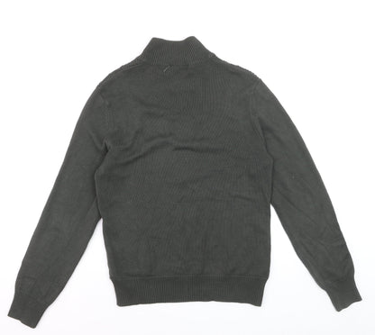 Calvin Klein Men's Green Full Zip Knit Jumper Size M