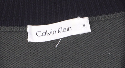 Calvin Klein Men's Green Full Zip Knit Jumper Size M