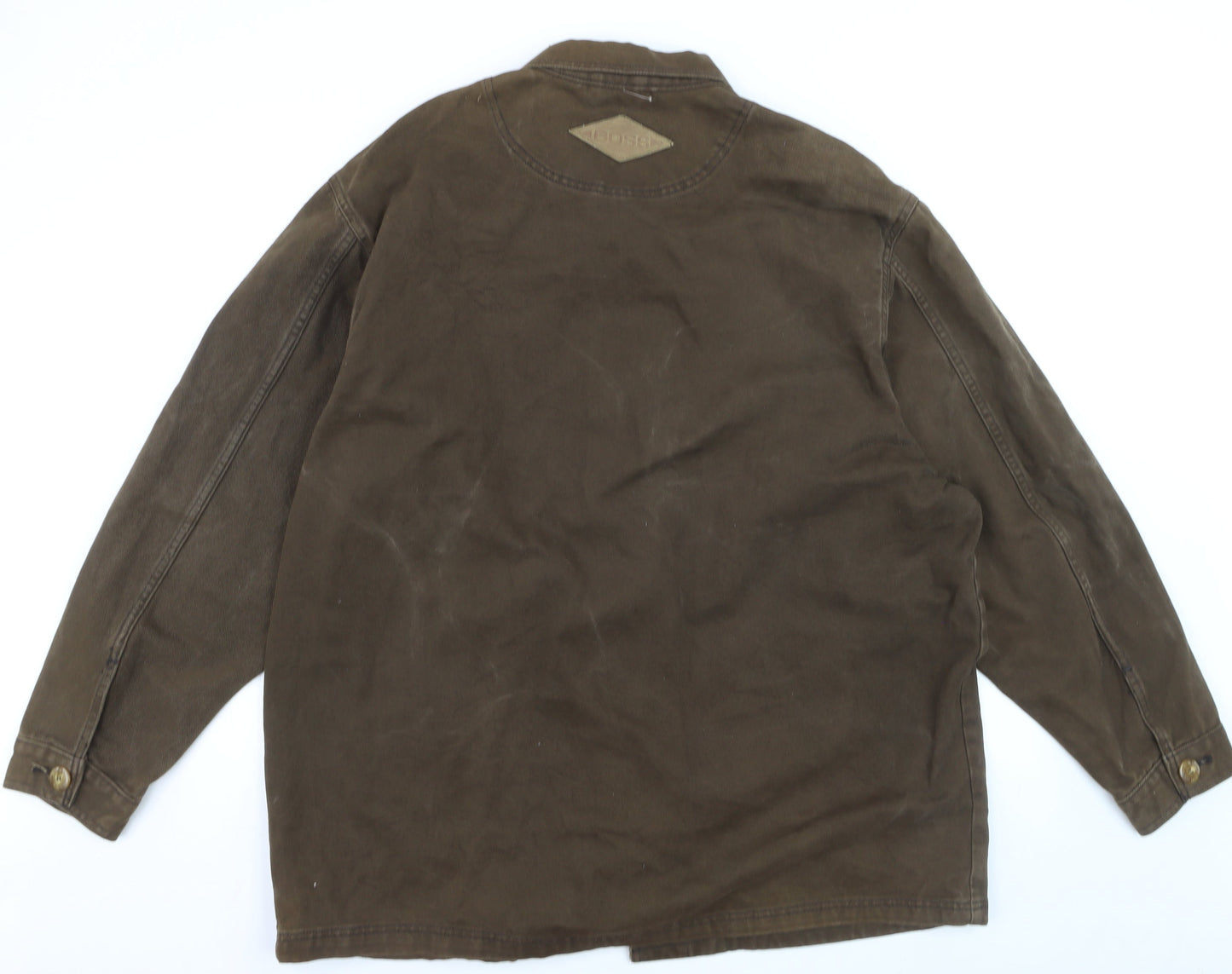 BOSS Mens Brown Cotton Twill Jacket L Classic Embroidered Logo