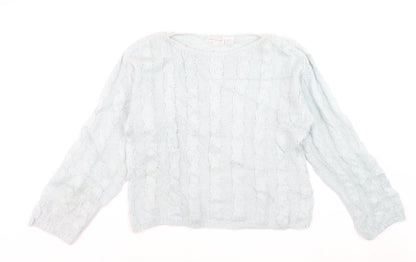 Jones New York Womens Ivory Cable-Knit Wool Blend Jumper S