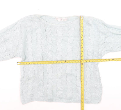 Jones New York Womens Ivory Cable-Knit Wool Blend Jumper S