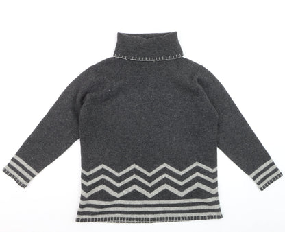 BHS Women’s Grey Roll Neck Wool Pullover Jumper Size 14-16