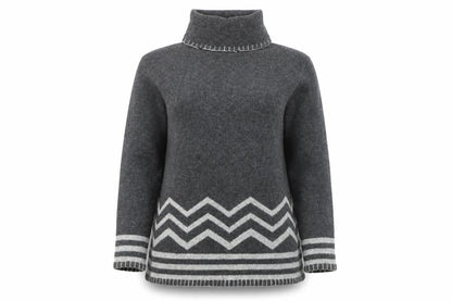 BHS Women’s Grey Roll Neck Wool Pullover Jumper Size 14-16