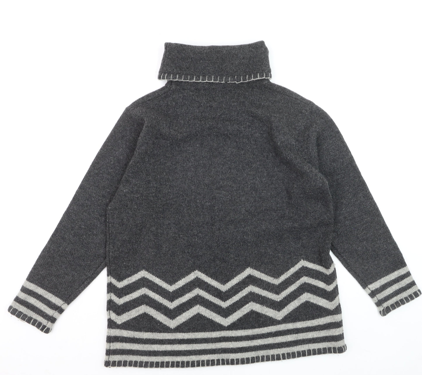 BHS Women’s Grey Roll Neck Wool Pullover Jumper Size 14-16