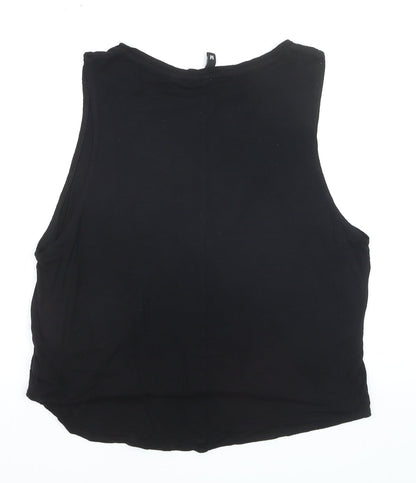 Bershka Womens Black Guns N' Roses Cropped Tank Top Size 12