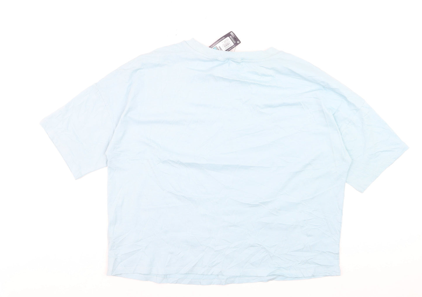 Marks and Spencer Women Blue Size 14 Basic Cotton T-Shirt
