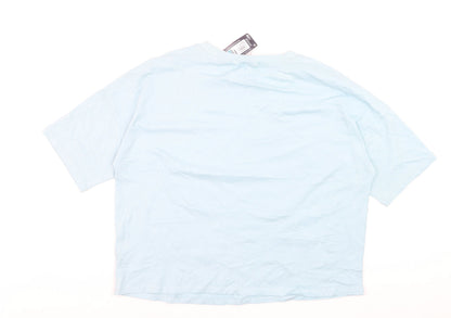 Marks and Spencer Women Blue Size 14 Basic Cotton T-Shirt