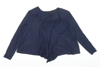 H&M Women’s Blue Viscose Long Sleeve Open Cardigan Size 12