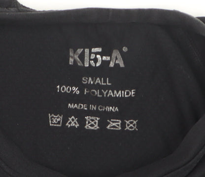 K15-A Men's Black Small V-Neck Athletic Polyamide Short Sleeve T-Shirt