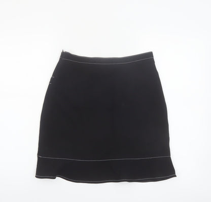 Sandro Women's Black Short Pencil Skirt Size 6 with Buckle Detail