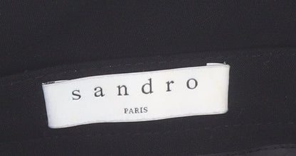 Sandro Women's Black Short Pencil Skirt Size 6 with Buckle Detail