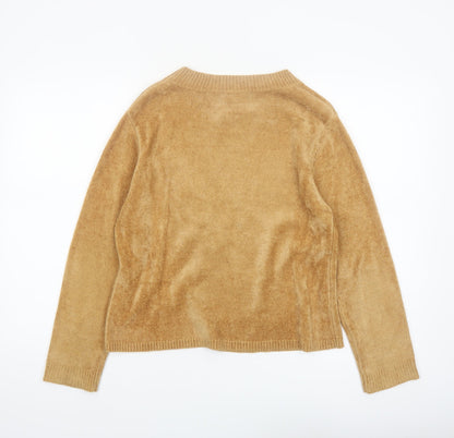 Klass Collection Women's Beige Embroidered Pullover Jumper M