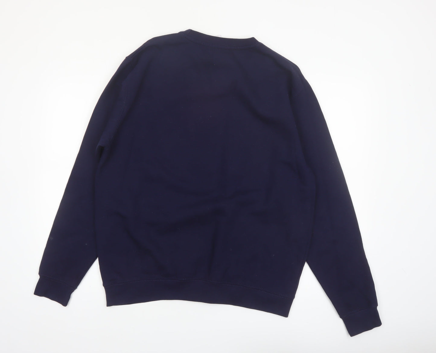 JustHoods Mens Blue Funny Graphic Pullover Sweatshirt Size L